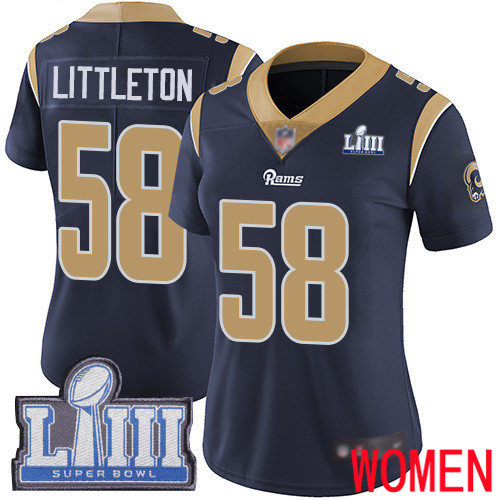 Los Angeles Rams Limited Navy Blue Women Cory Littleton Home Jersey NFL Football 58 Super Bowl LIII Bound Vapor Untouchable
